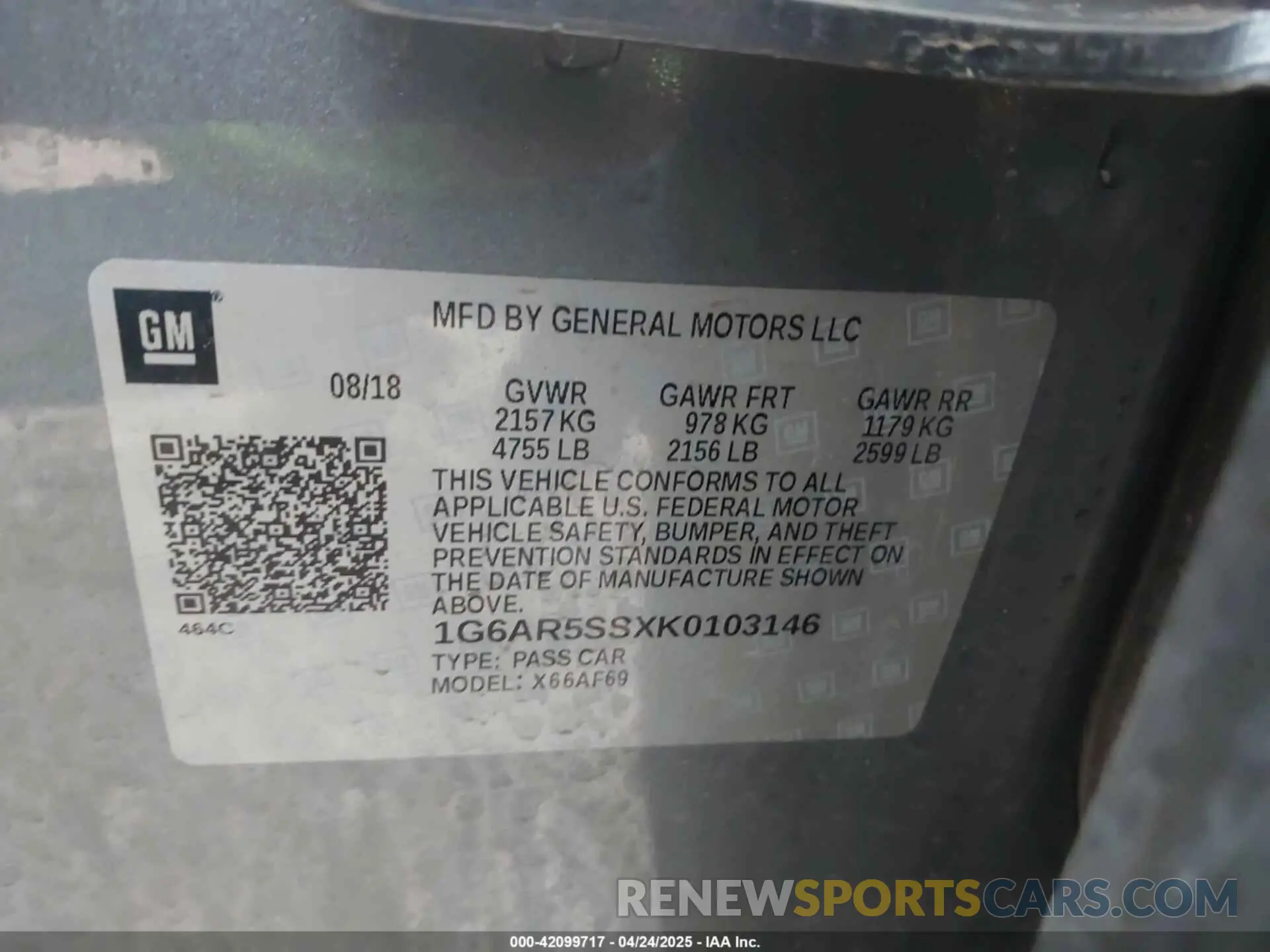 9 Фотография поврежденного автомобиля 1G6AR5SSXK0103146 CADILLAC CTS 2019