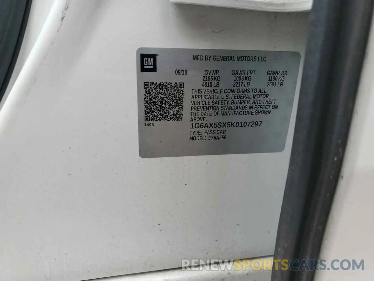 12 Photograph of a damaged car 1G6AX5SX5K0107297 CADILLAC CTS 2019