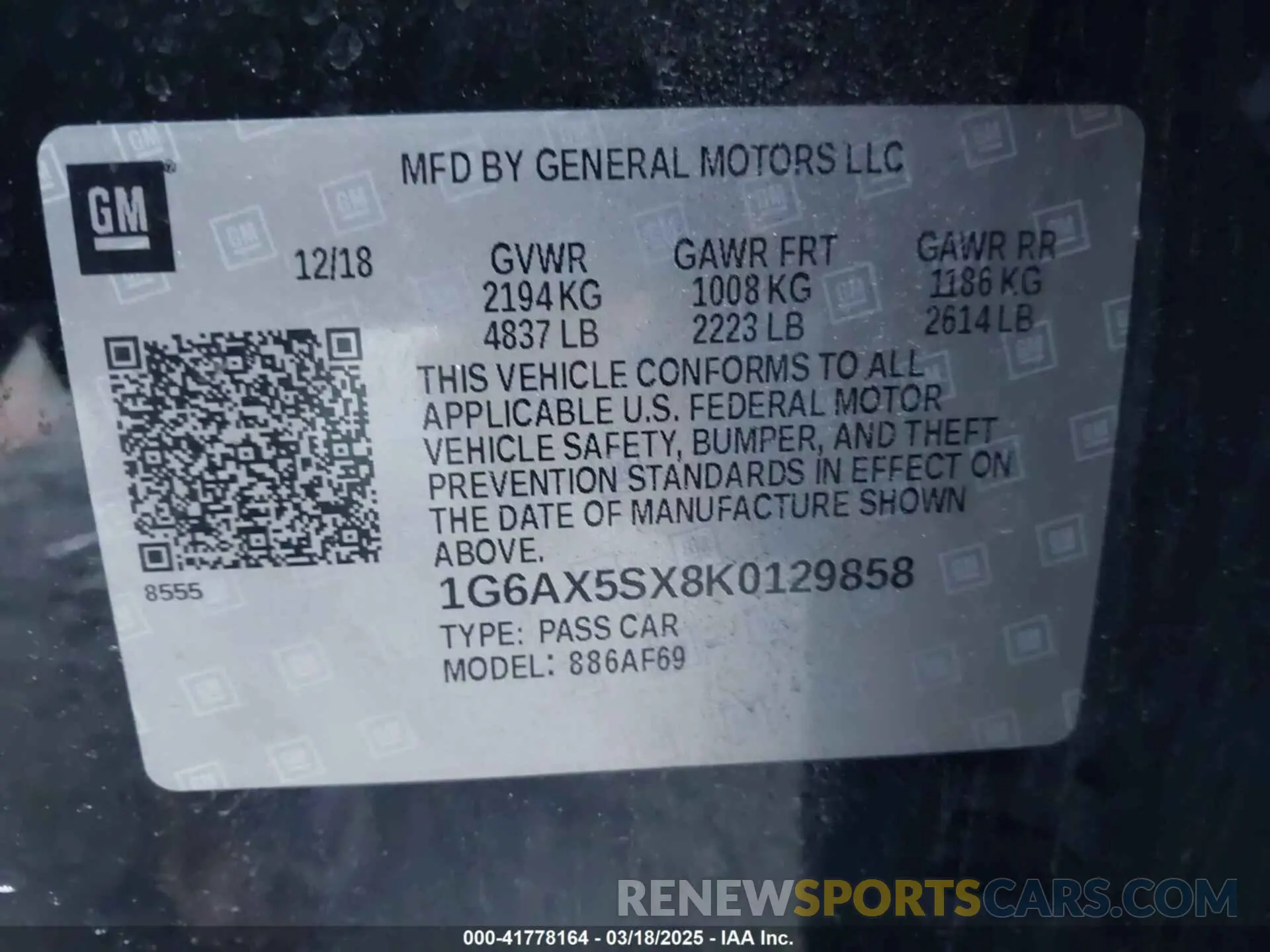 9 Фотография поврежденного автомобиля 1G6AX5SX8K0129858 CADILLAC CTS 2019