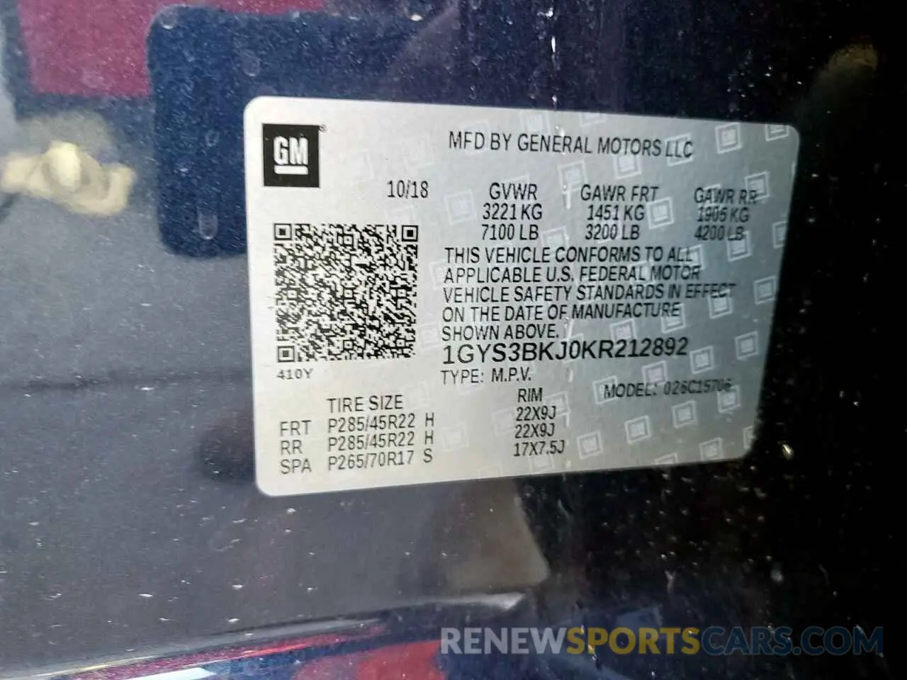 14 Photograph of a damaged car 1GYS3BKJ0KR212892 CADILLAC ESCALADE 2019