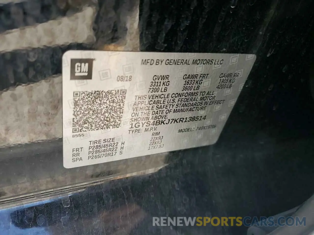 13 Photograph of a damaged car 1GYS4BKJ7KR138514 CADILLAC ESCALADE 2019