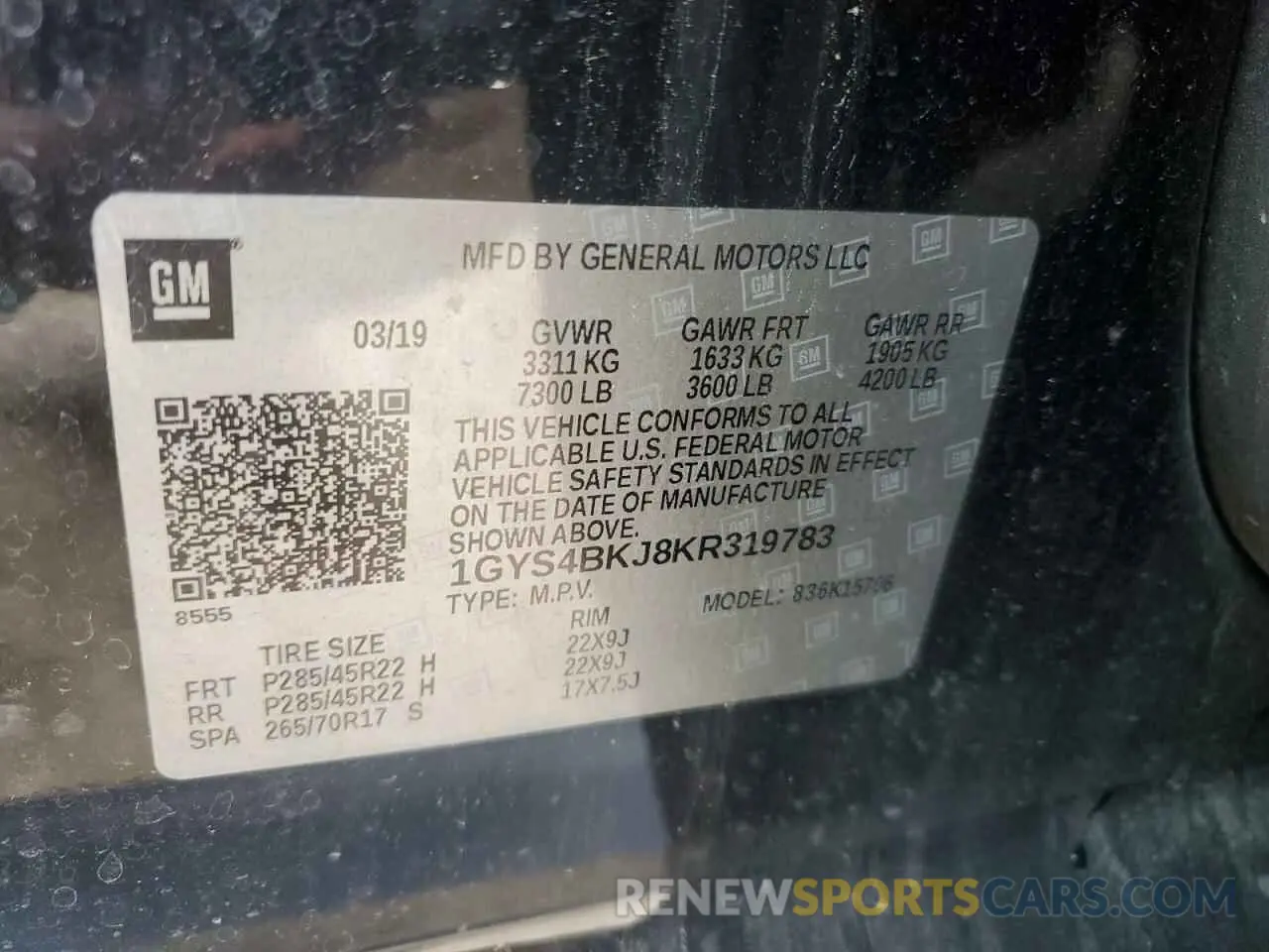 14 Photograph of a damaged car 1GYS4BKJ8KR319783 CADILLAC ESCALADE 2019