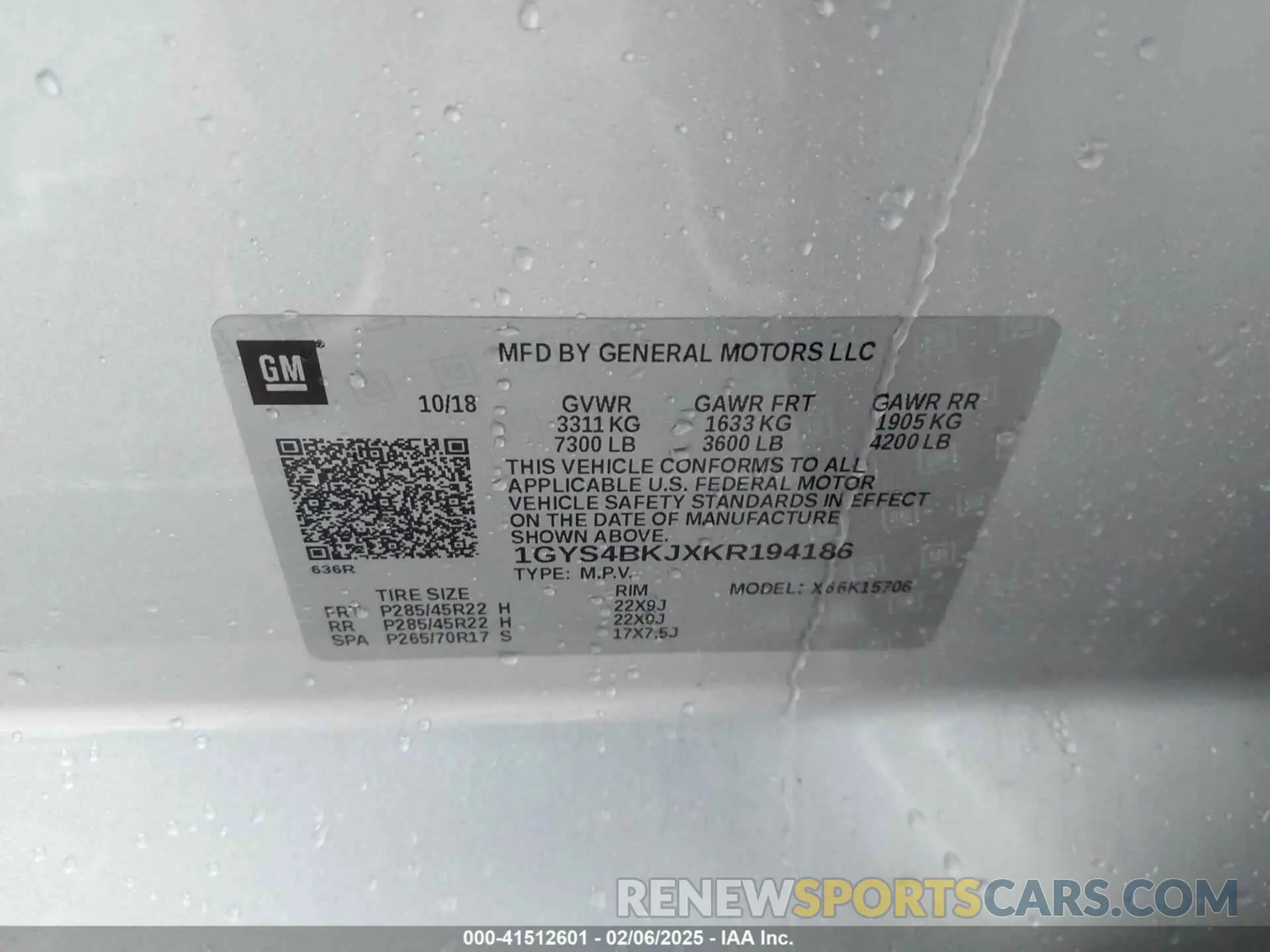9 Photograph of a damaged car 1GYS4BKJXKR194186 CADILLAC ESCALADE 2019