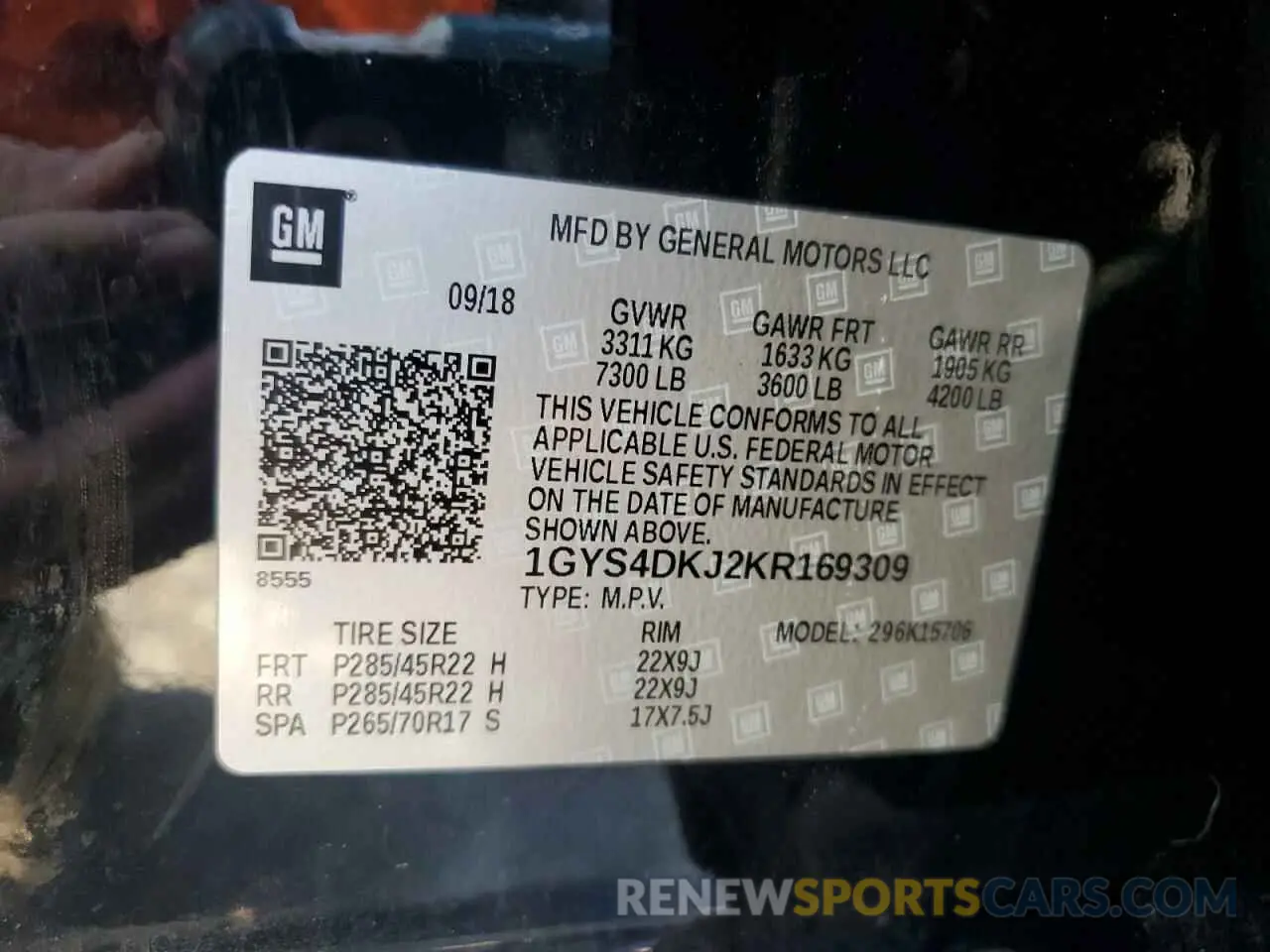 15 Фотография поврежденного автомобиля 1GYS4DKJ2KR169309 CADILLAC ESCALADE 2019