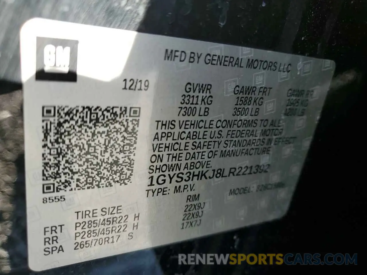 13 Фотография поврежденного автомобиля 1GYS3HKJ8LR221392 CADILLAC ESCALADE 2020
