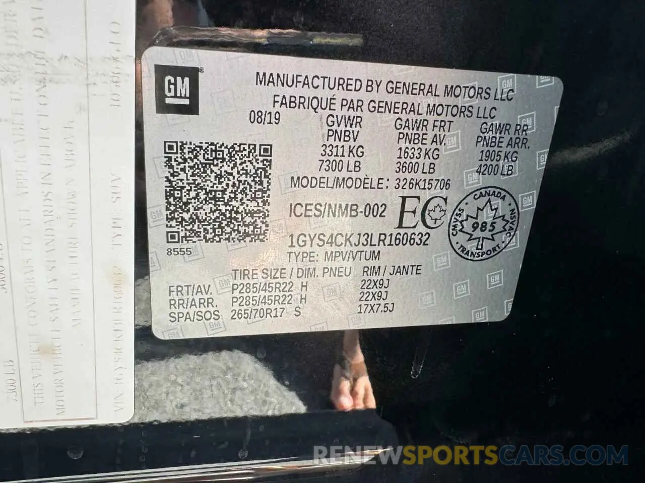 10 Фотография поврежденного автомобиля 1GYS4CKJ3LR160632 CADILLAC ESCALADE 2020