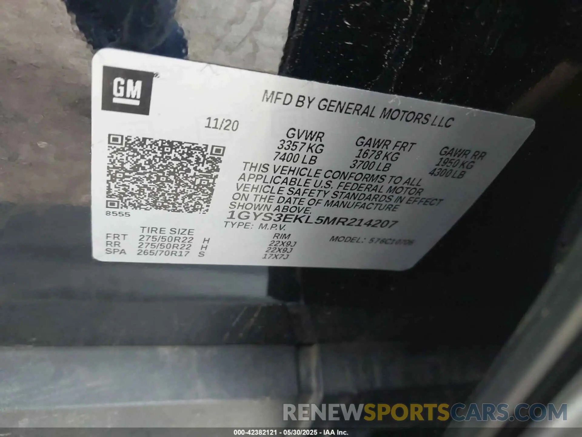 9 Фотография поврежденного автомобиля 1GYS3EKL5MR214207 CADILLAC ESCALADE 2021