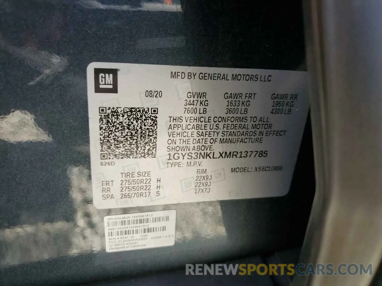 14 Photograph of a damaged car 1GYS3NKLXMR137785 CADILLAC ESCALADE 2021
