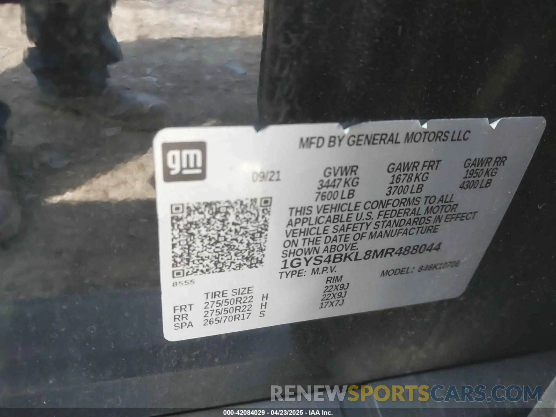 9 Фотография поврежденного автомобиля 1GYS4BKL8MR488044 CADILLAC ESCALADE 2021