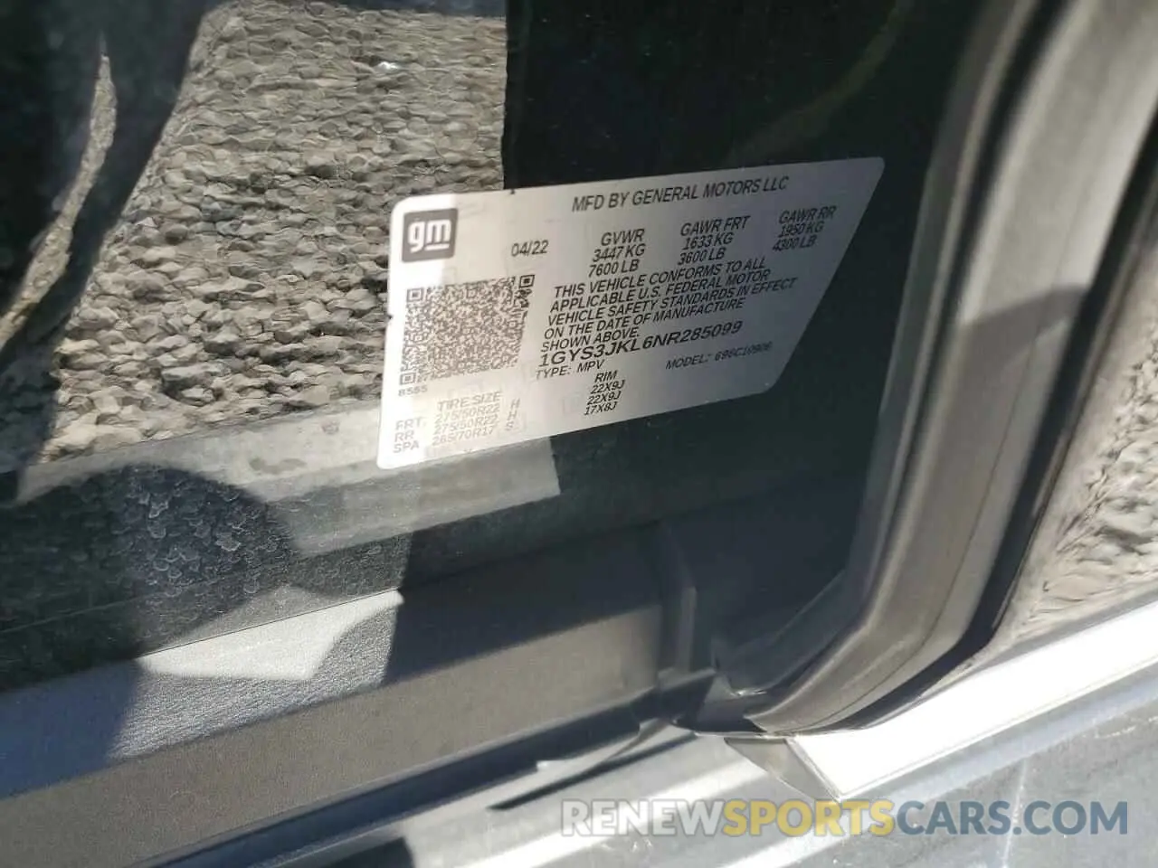 13 Фотография поврежденного автомобиля 1GYS3JKL6NR285099 CADILLAC ESCALADE 2022
