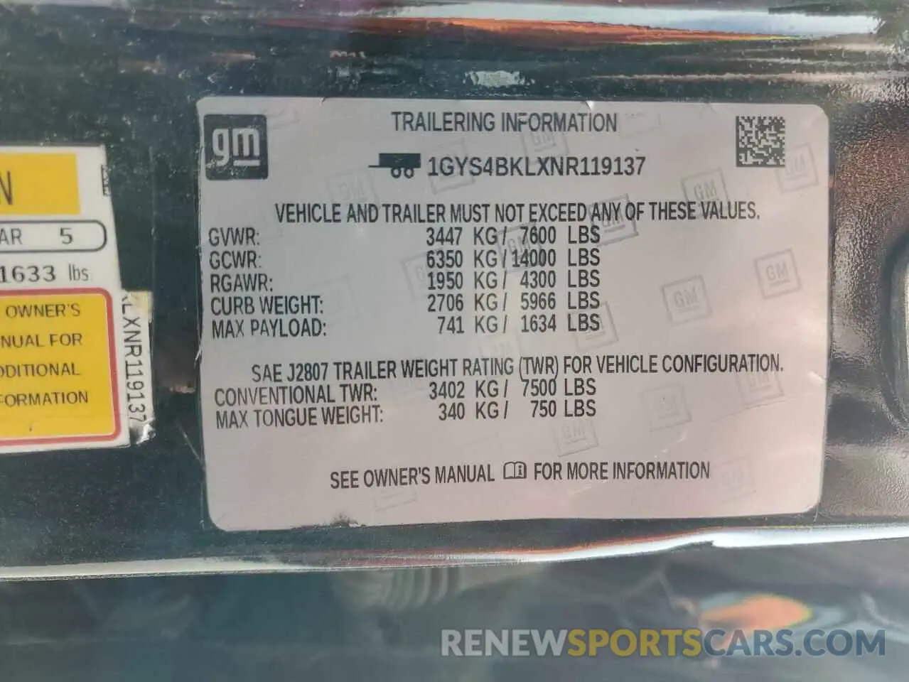 15 Photograph of a damaged car 1GYS4BKLXNR119137 CADILLAC ESCALADE 2022