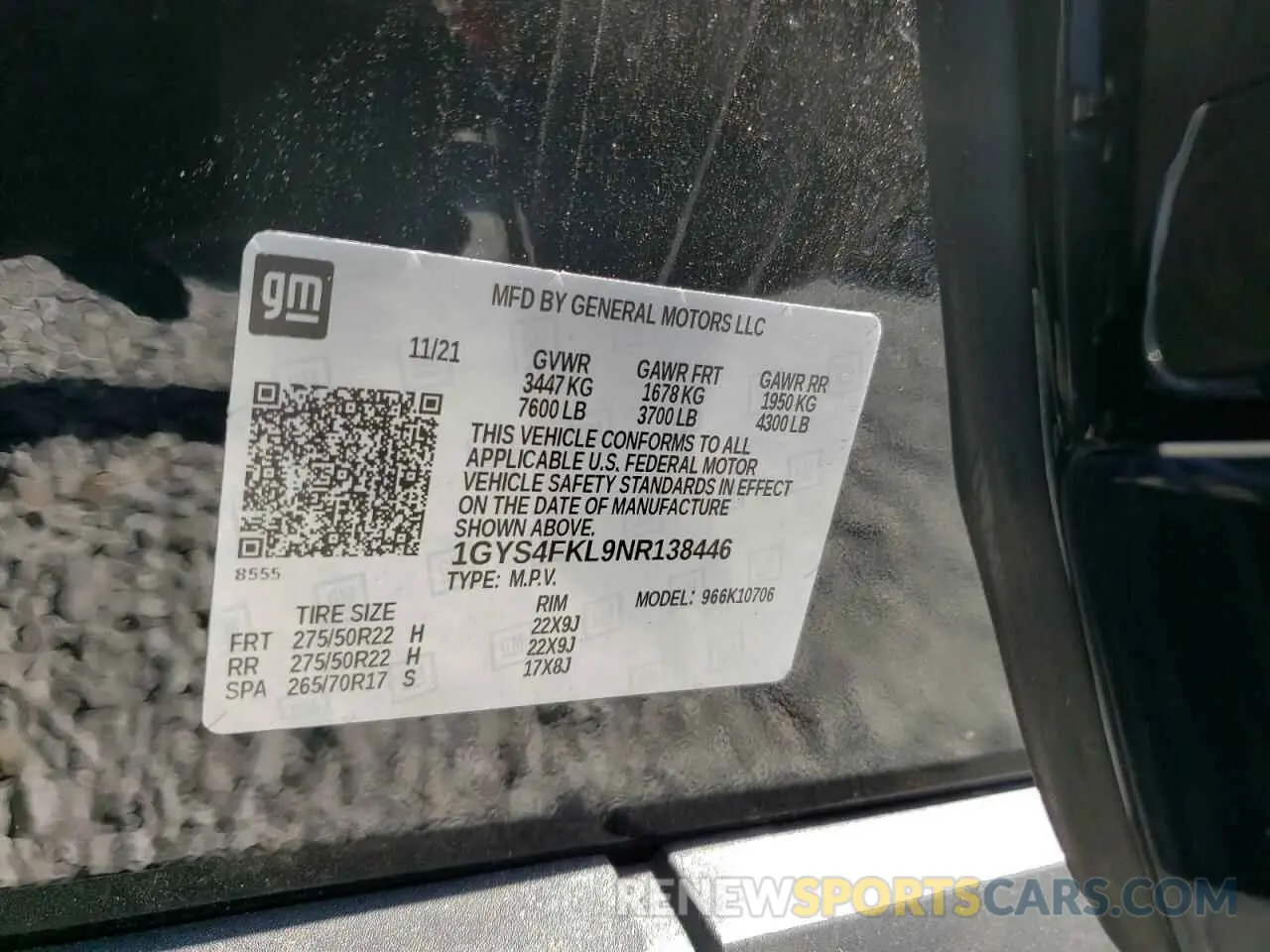 14 Фотография поврежденного автомобиля 1GYS4FKL9NR138446 CADILLAC ESCALADE 2022