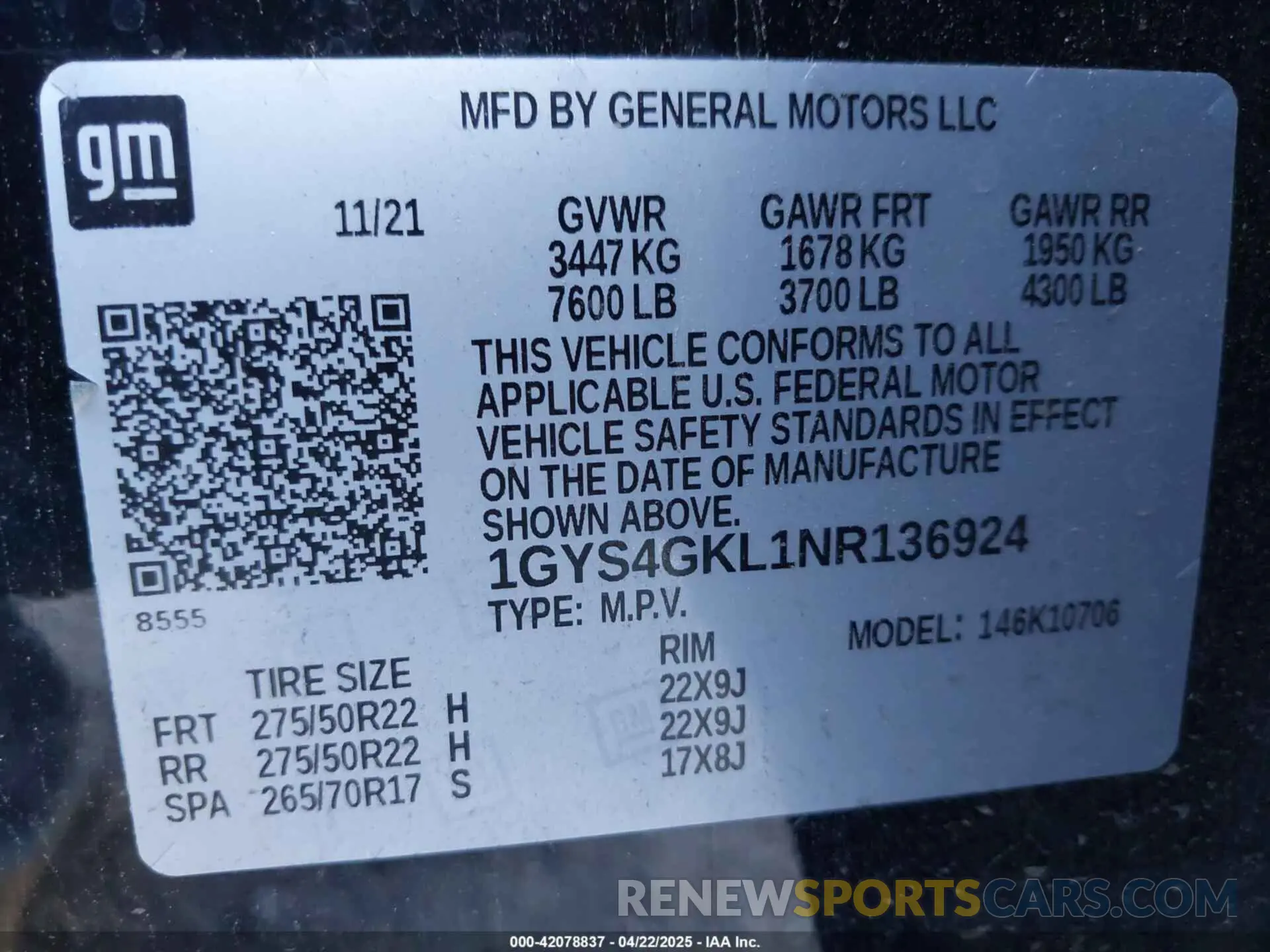 9 Photograph of a damaged car 1GYS4GKL1NR136924 CADILLAC ESCALADE 2022