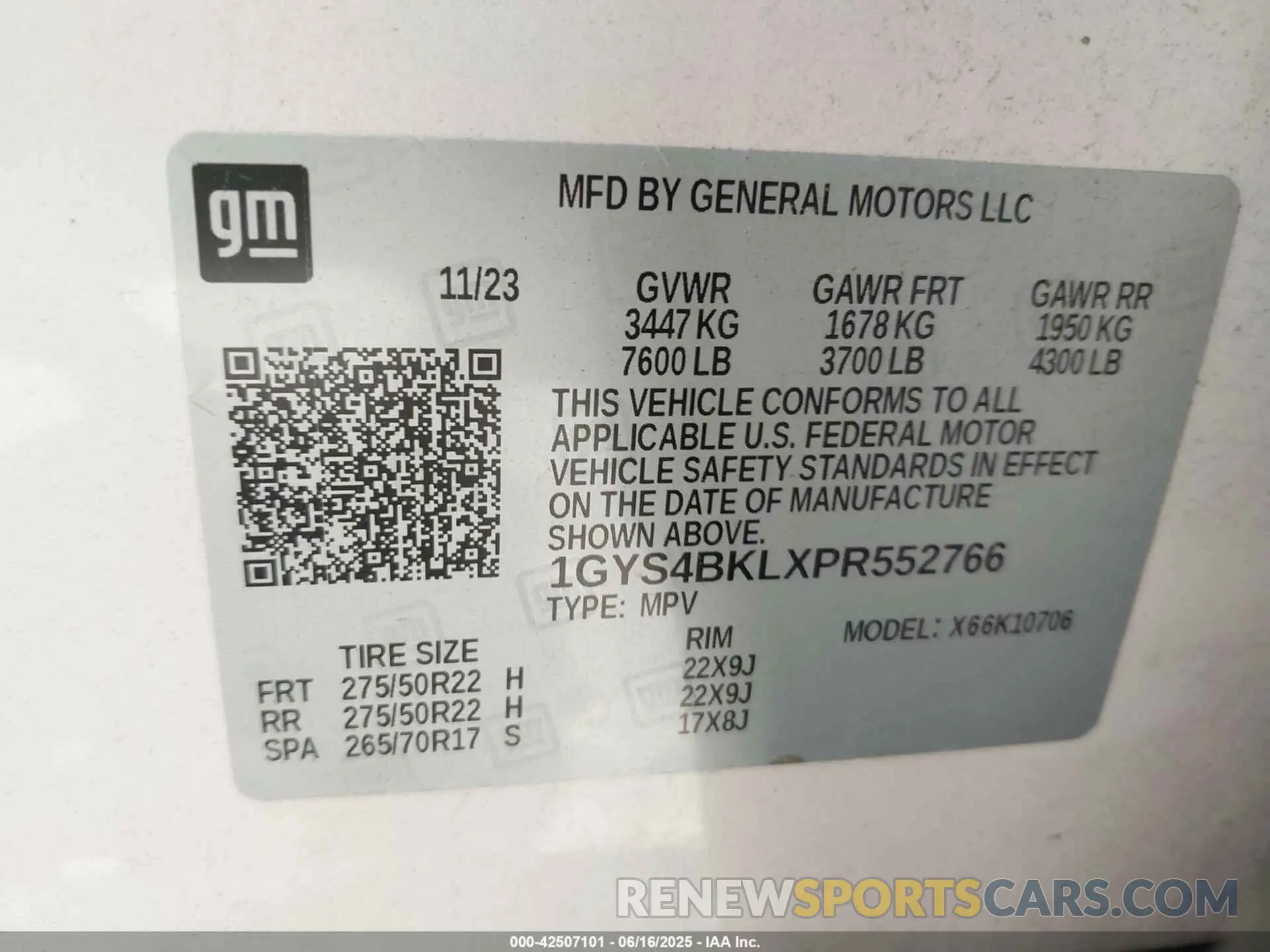 9 Фотография поврежденного автомобиля 1GYS4BKLXPR552766 CADILLAC ESCALADE 2023