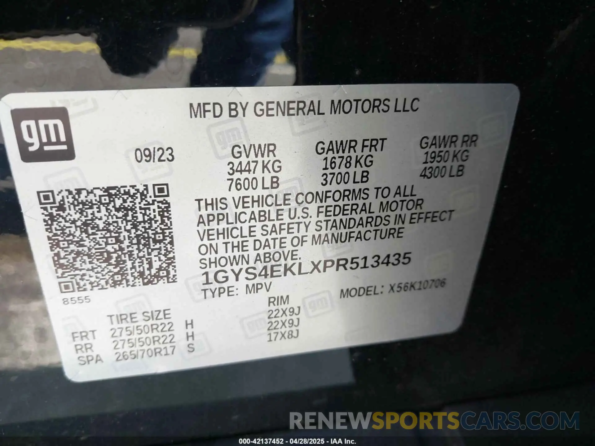 9 Фотография поврежденного автомобиля 1GYS4EKLXPR513435 CADILLAC ESCALADE 2023