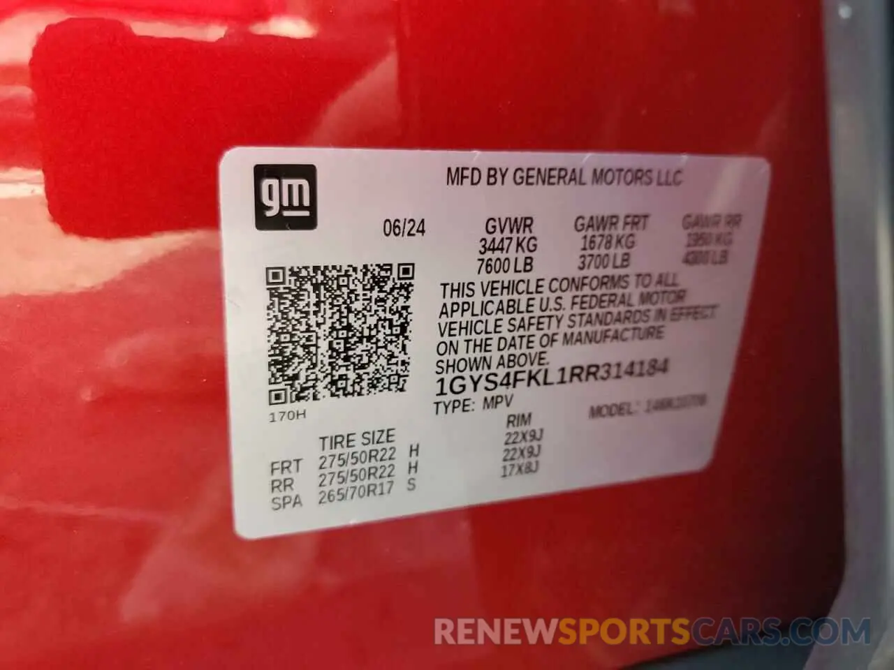 14 Photograph of a damaged car 1GYS4FKL1RR314184 CADILLAC ESCALADE 2024
