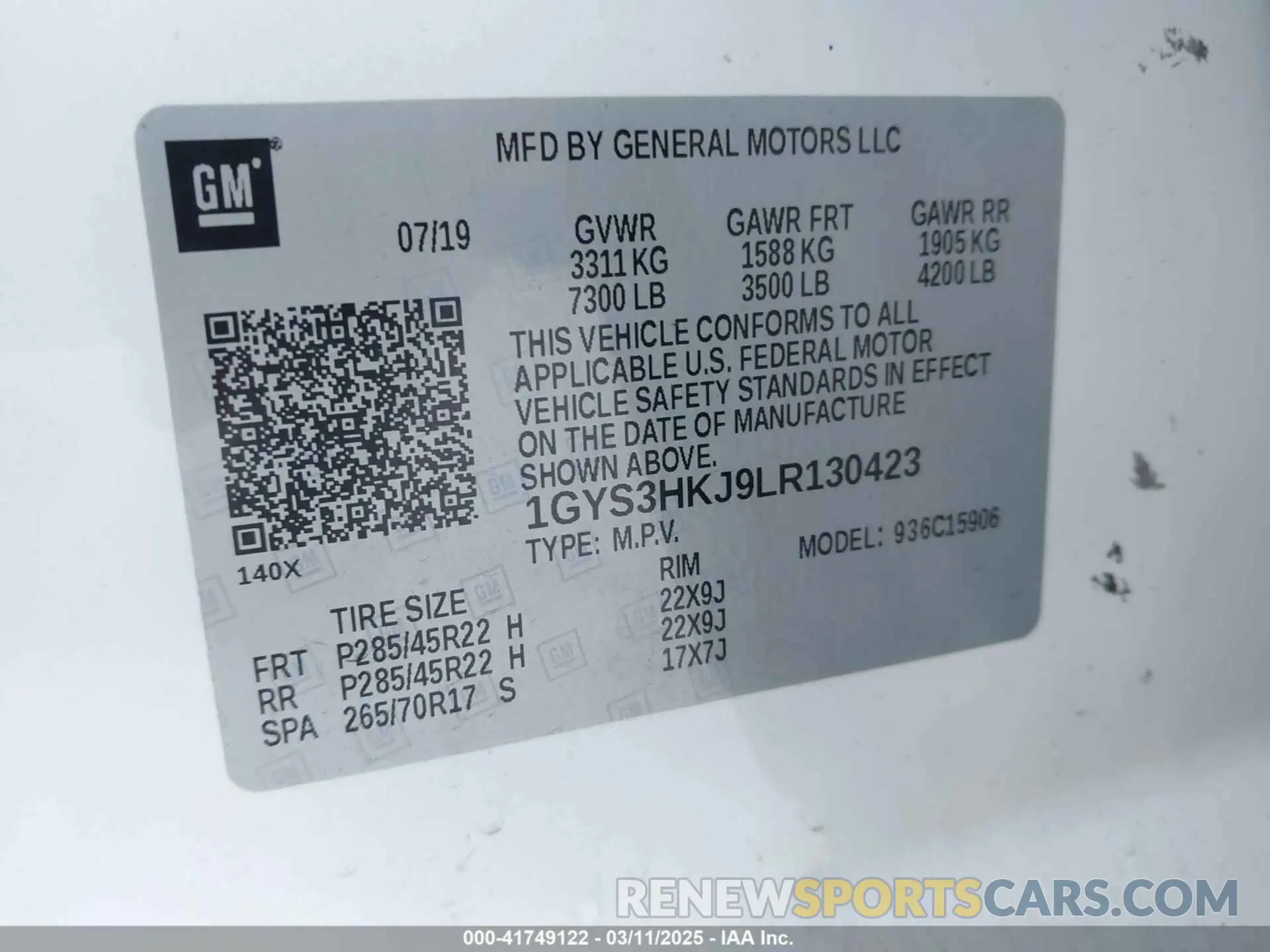 9 Фотография поврежденного автомобиля 1GYS3HKJ9LR130423 CADILLAC ESCALADE ESV 2020