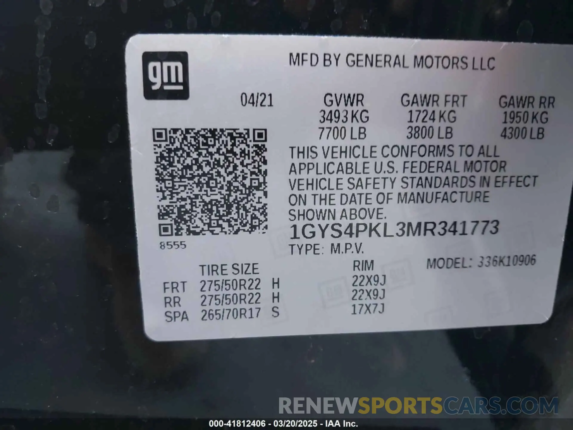 9 Photograph of a damaged car 1GYS4PKL3MR341773 CADILLAC ESCALADE ESV 2021