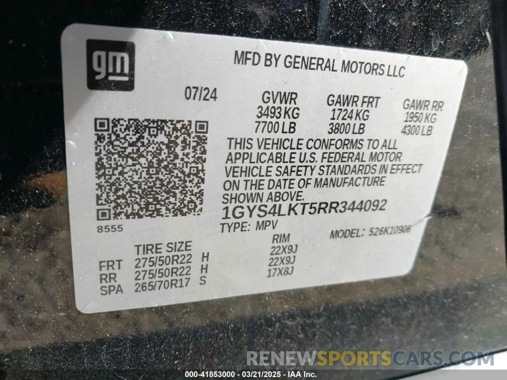 9 Фотография поврежденного автомобиля 1GYS4LKT5RR344092 CADILLAC ESCALADE ESV 2024