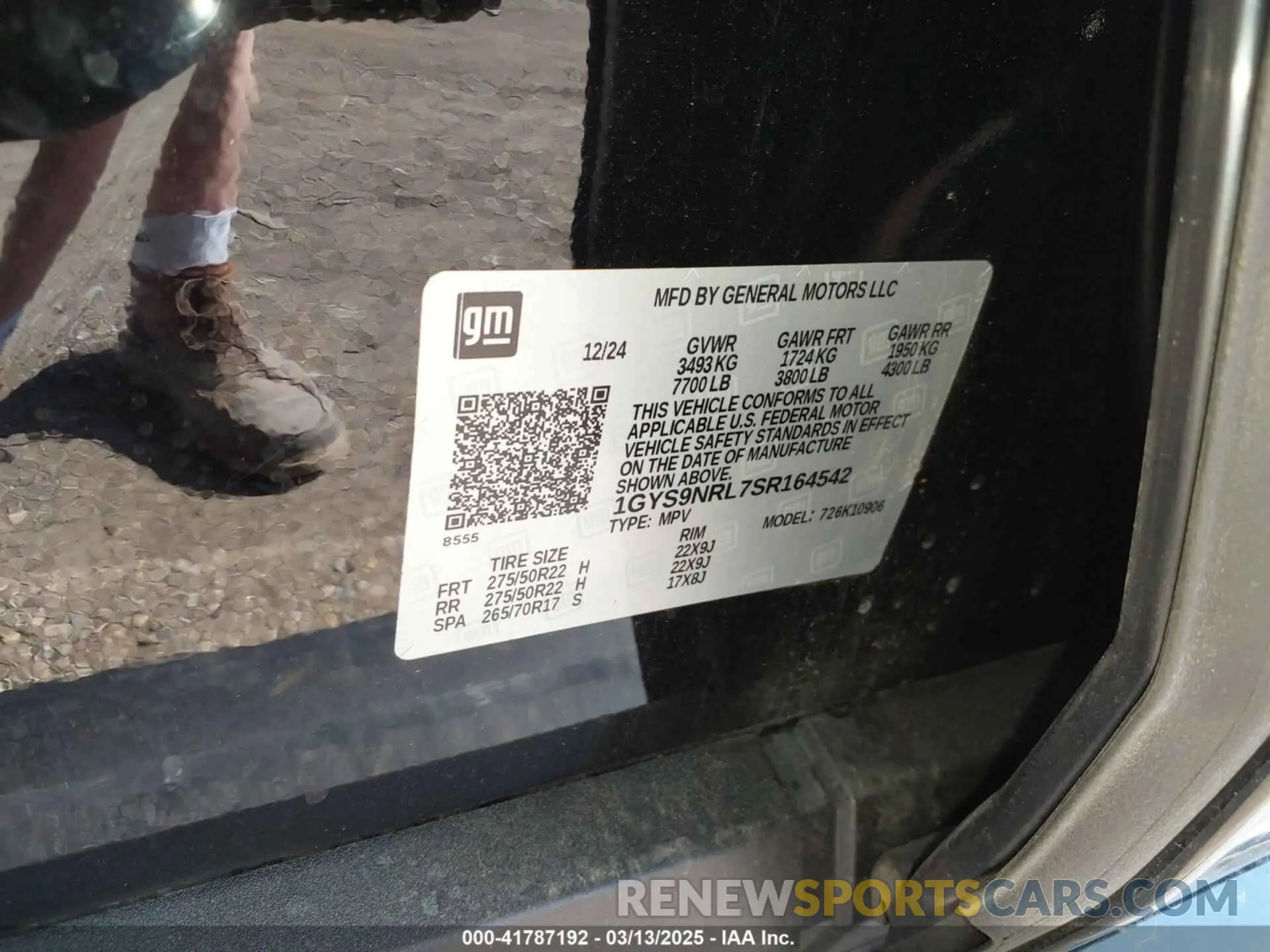 9 Фотография поврежденного автомобиля 1GYS9NRL7SR164542 CADILLAC ESCALADE ESV 2025