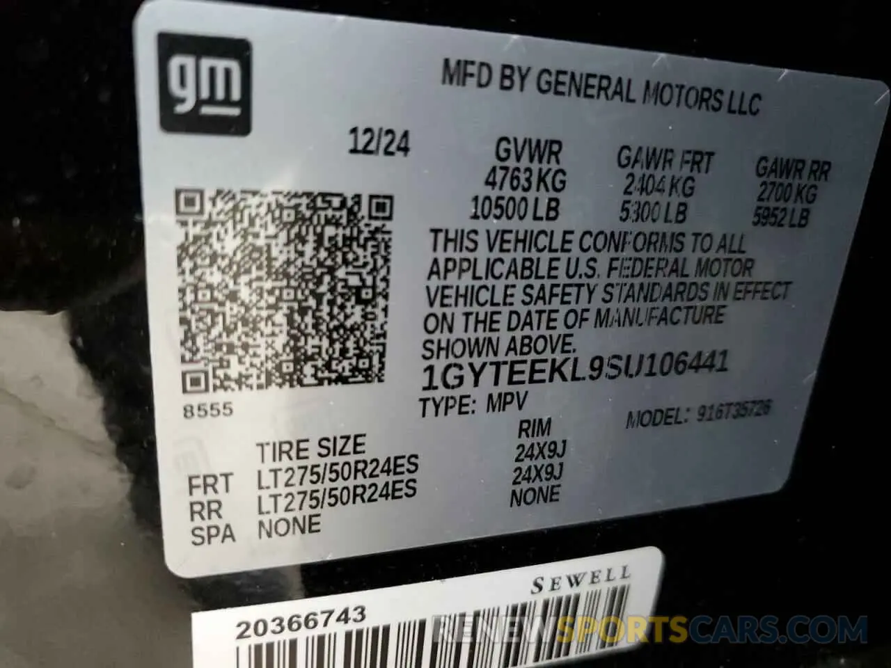 14 Photograph of a damaged car 1GYTEEKL9SU106441 CADILLAC ESCALADE I 2025