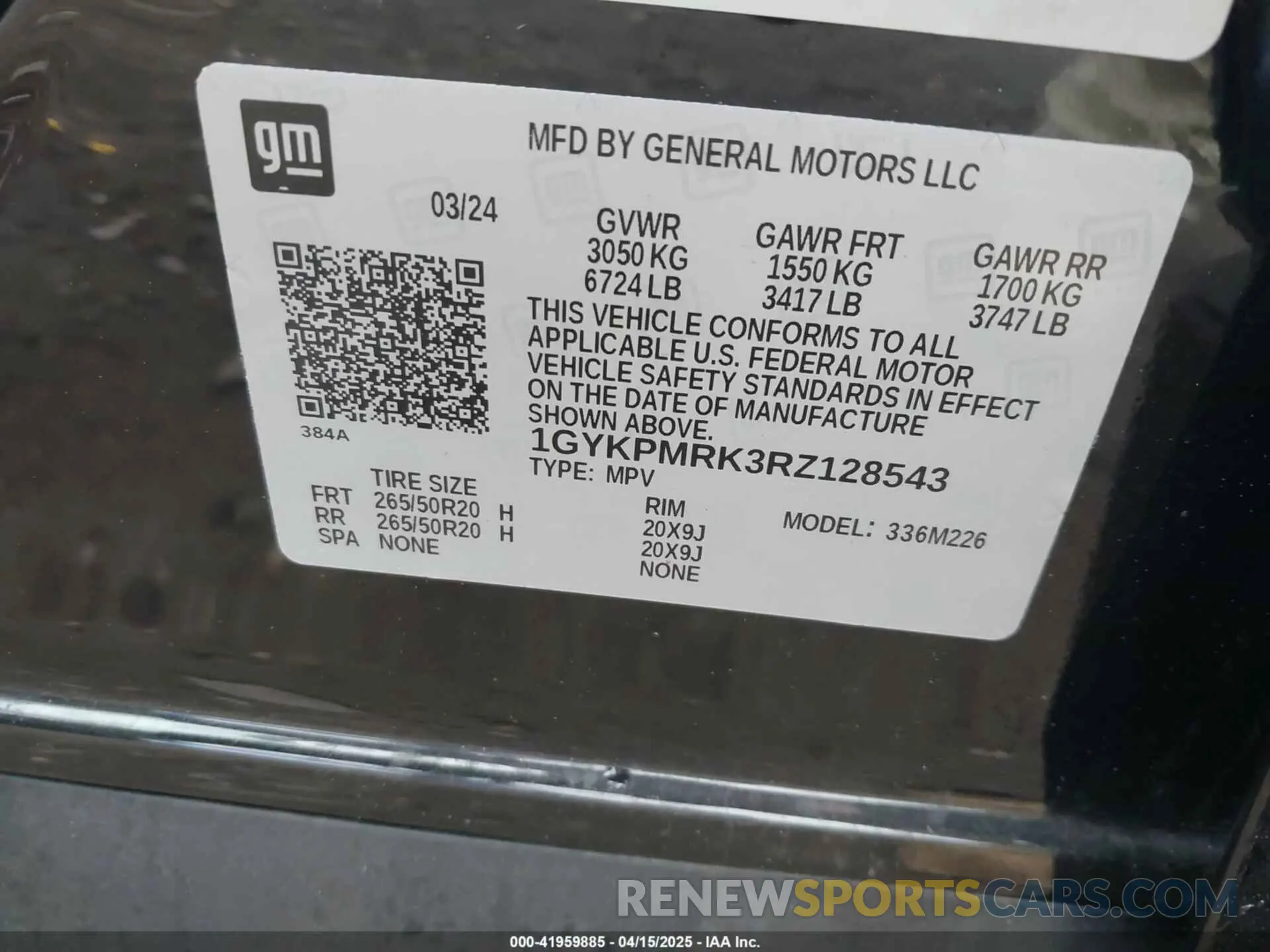 9 Photograph of a damaged car 1GYKPMRK3RZ128543 CADILLAC LYRIQ 2024