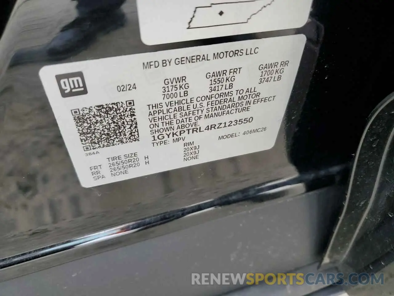 13 Photograph of a damaged car 1GYKPTRL4RZ123550 CADILLAC LYRIQ SPOR 2024