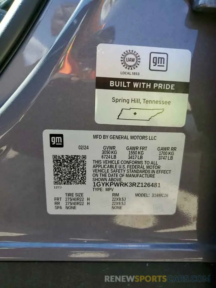 16 Фотография поврежденного автомобиля 1GYKPWRK3RZ126481 CADILLAC LYRIQ SPOR 2024