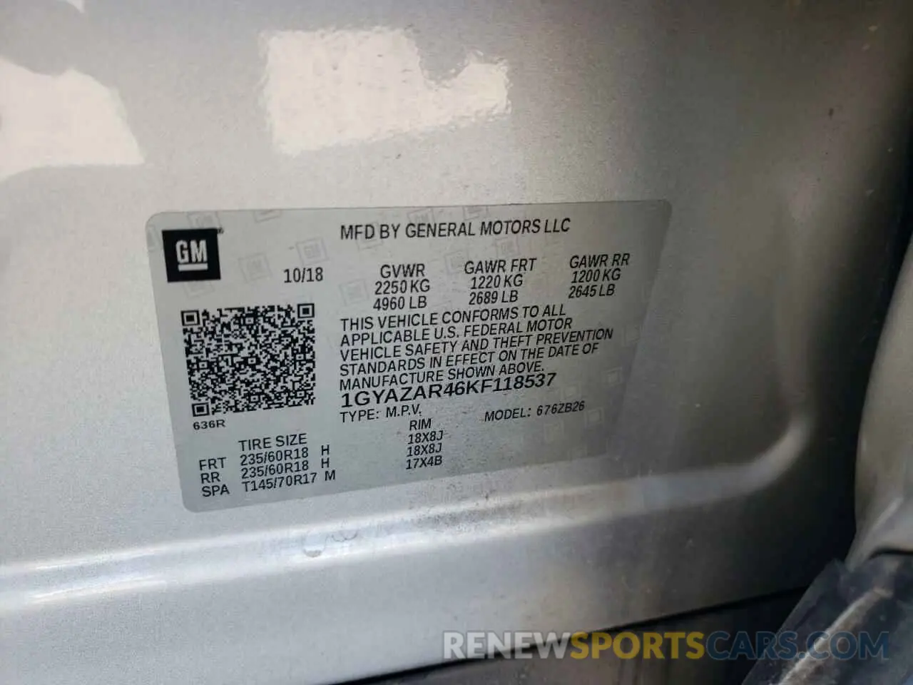 13 Фотография поврежденного автомобиля 1GYAZAR46KF118537 CADILLAC XT4 2019