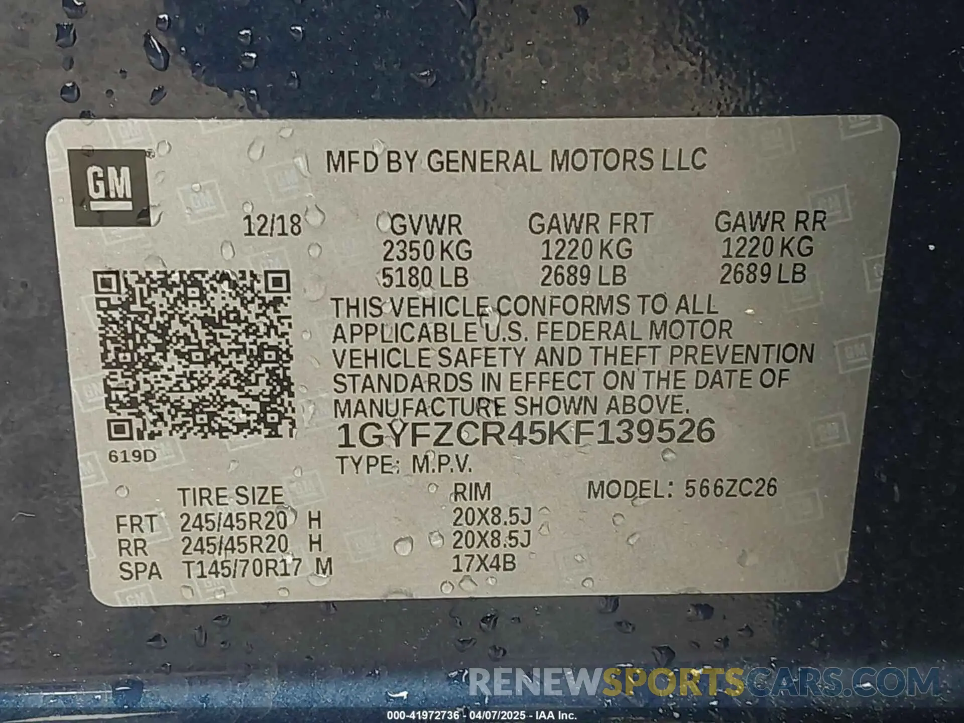 9 Фотография поврежденного автомобиля 1GYFZCR45KF139526 CADILLAC XT4 2019