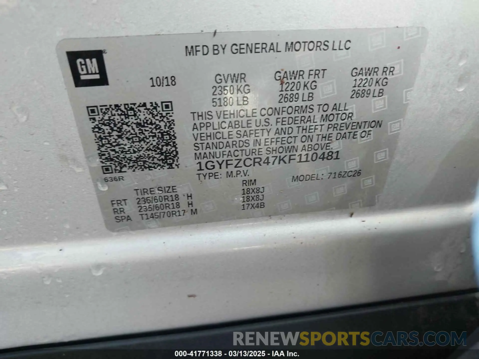 9 Photograph of a damaged car 1GYFZCR47KF110481 CADILLAC XT4 2019