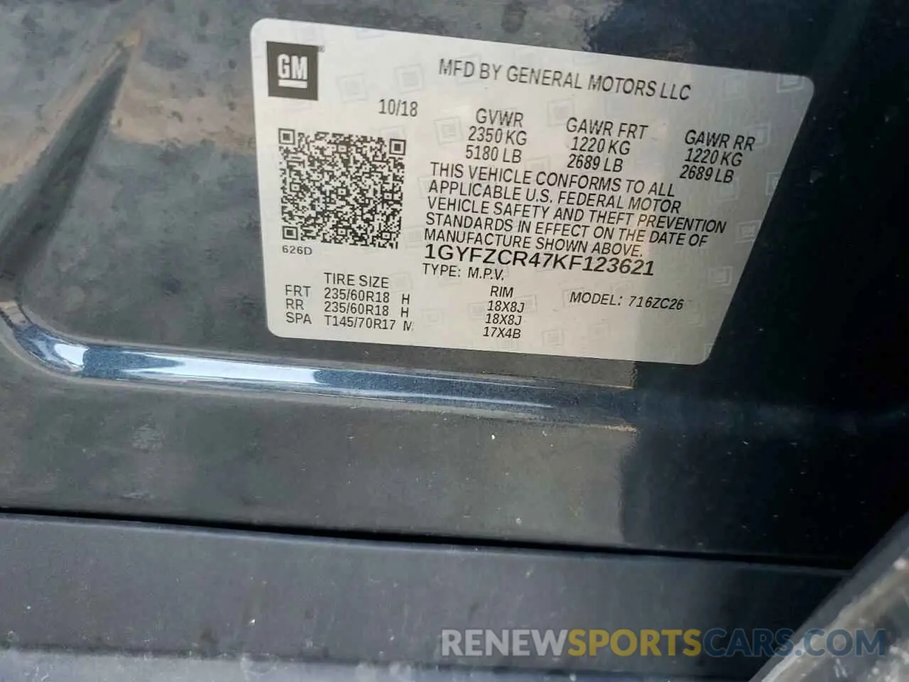 12 Photograph of a damaged car 1GYFZCR47KF123621 CADILLAC XT4 2019
