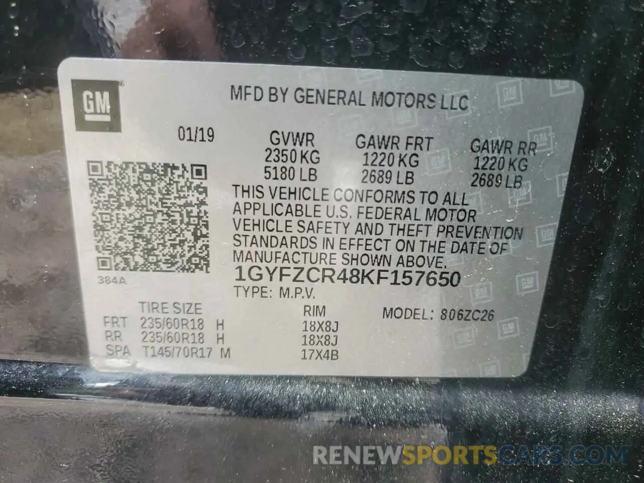 13 Photograph of a damaged car 1GYFZCR48KF157650 CADILLAC XT4 2019