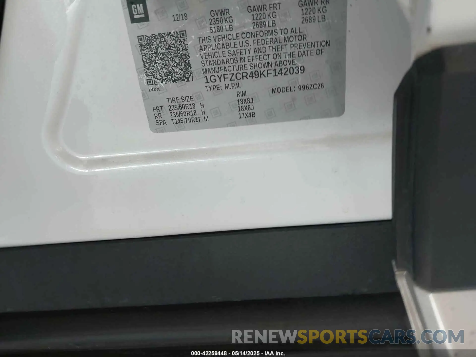 9 Фотография поврежденного автомобиля 1GYFZCR49KF142039 CADILLAC XT4 2019