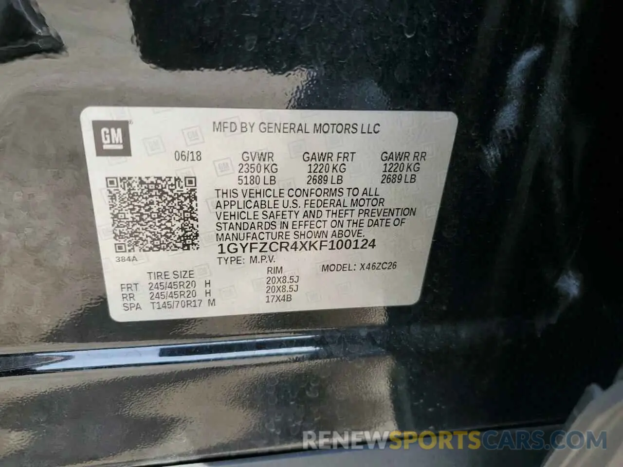 13 Photograph of a damaged car 1GYFZCR4XKF100124 CADILLAC XT4 2019