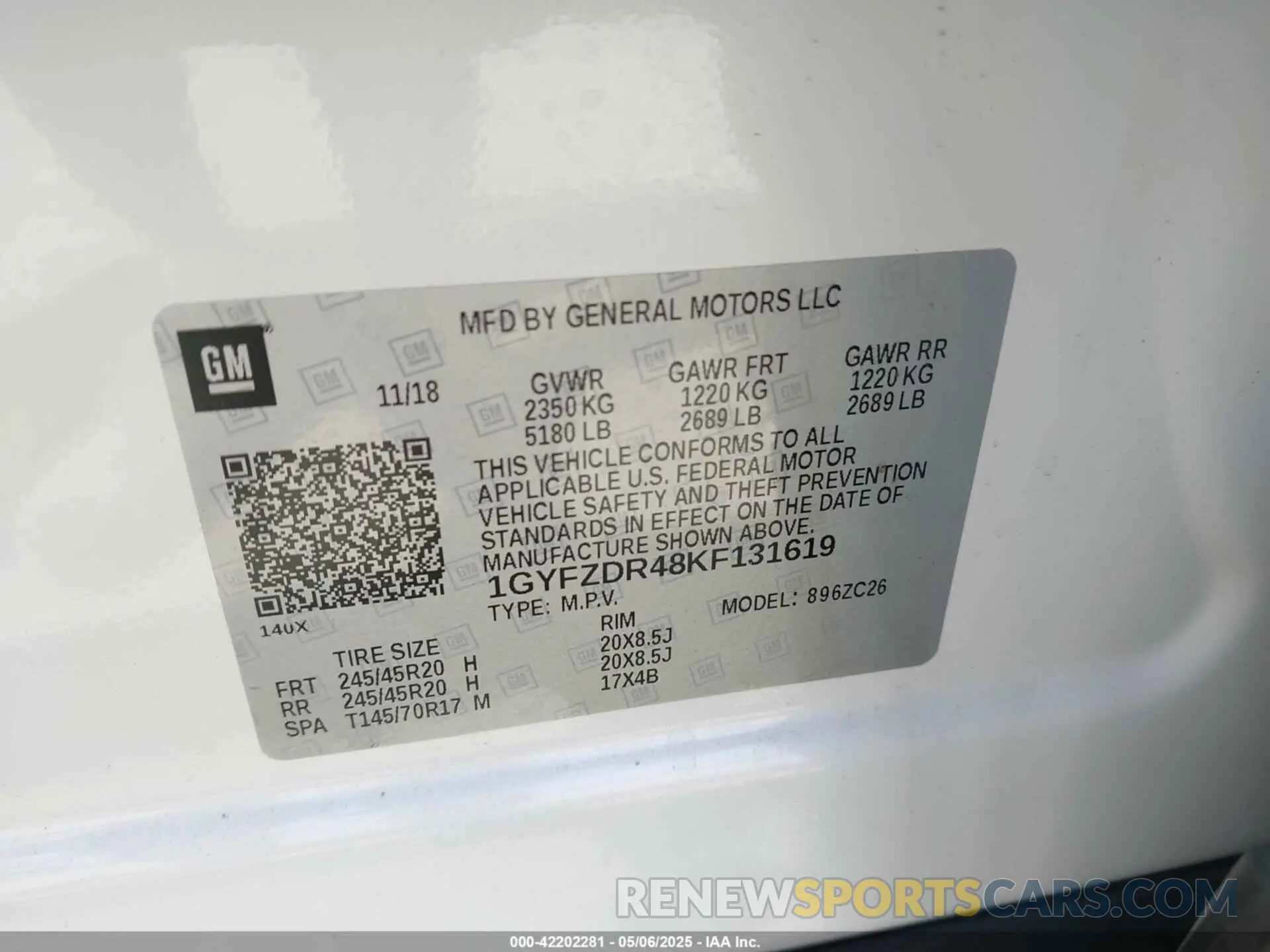 9 Фотография поврежденного автомобиля 1GYFZDR48KF131619 CADILLAC XT4 2019