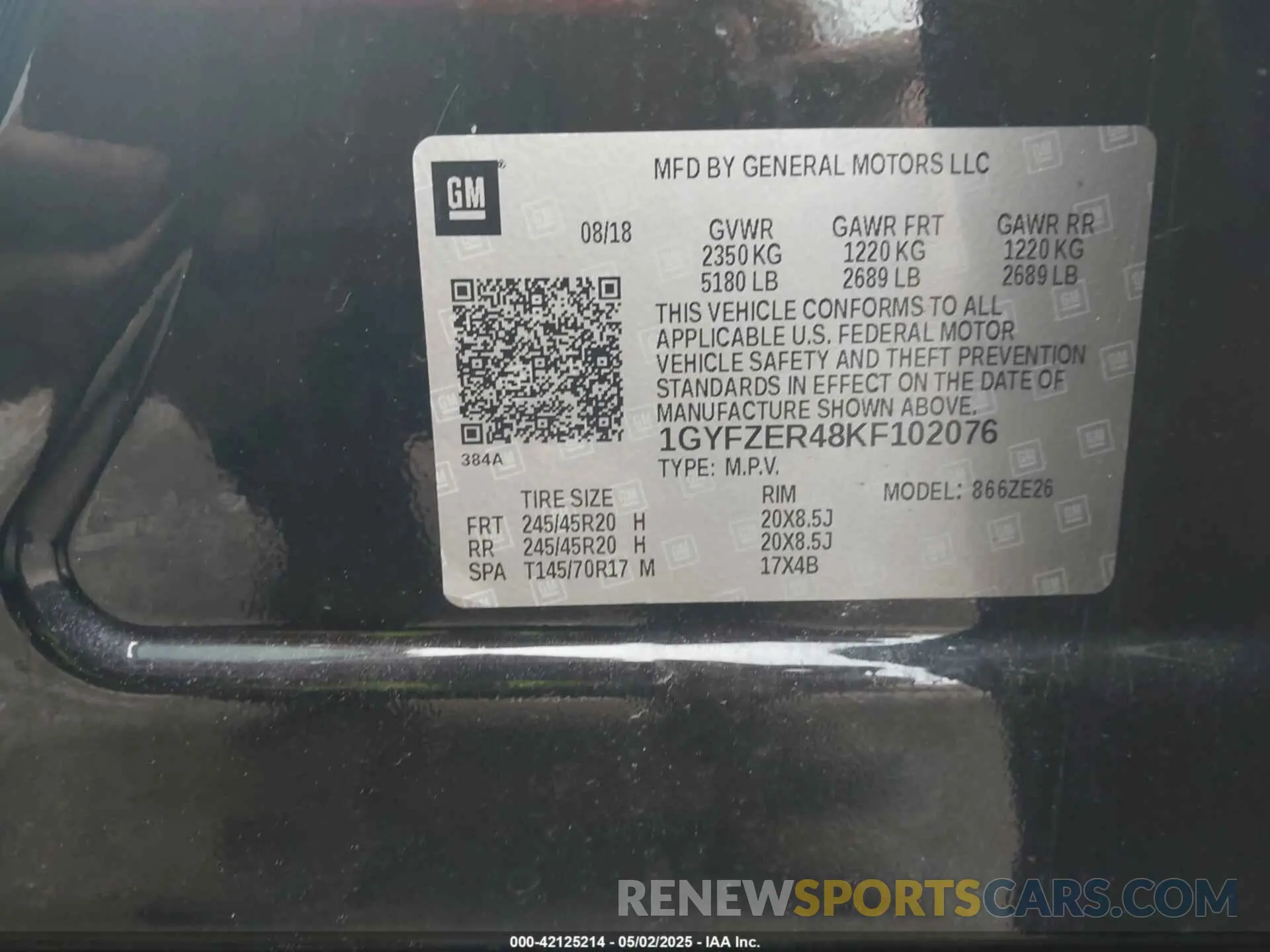 9 Photograph of a damaged car 1GYFZER48KF102076 CADILLAC XT4 2019
