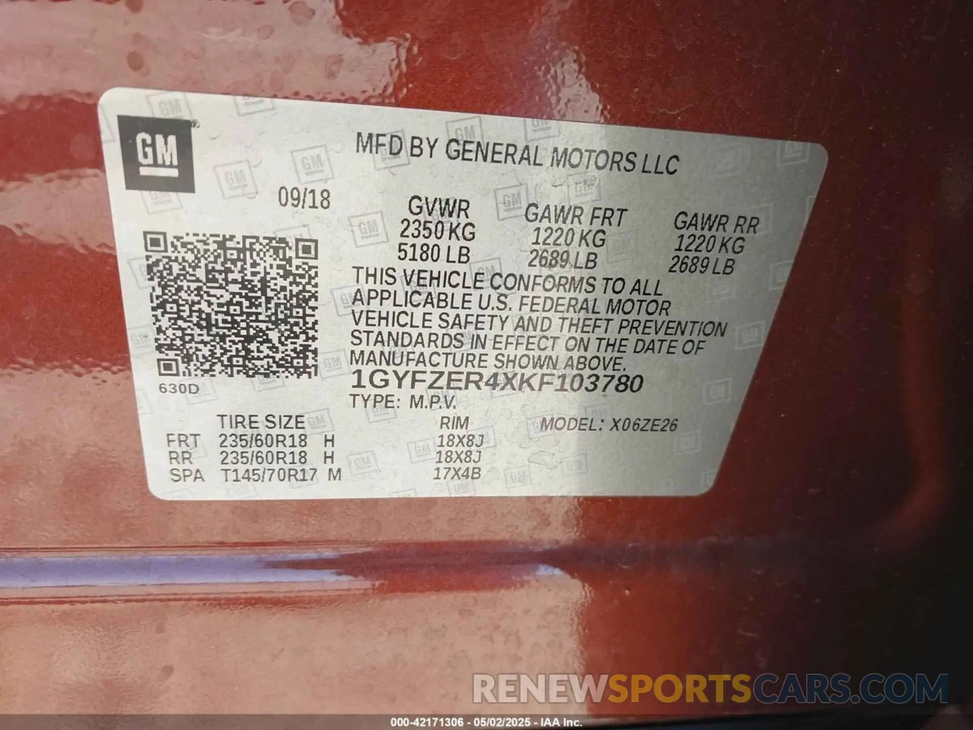9 Photograph of a damaged car 1GYFZER4XKF103780 CADILLAC XT4 2019
