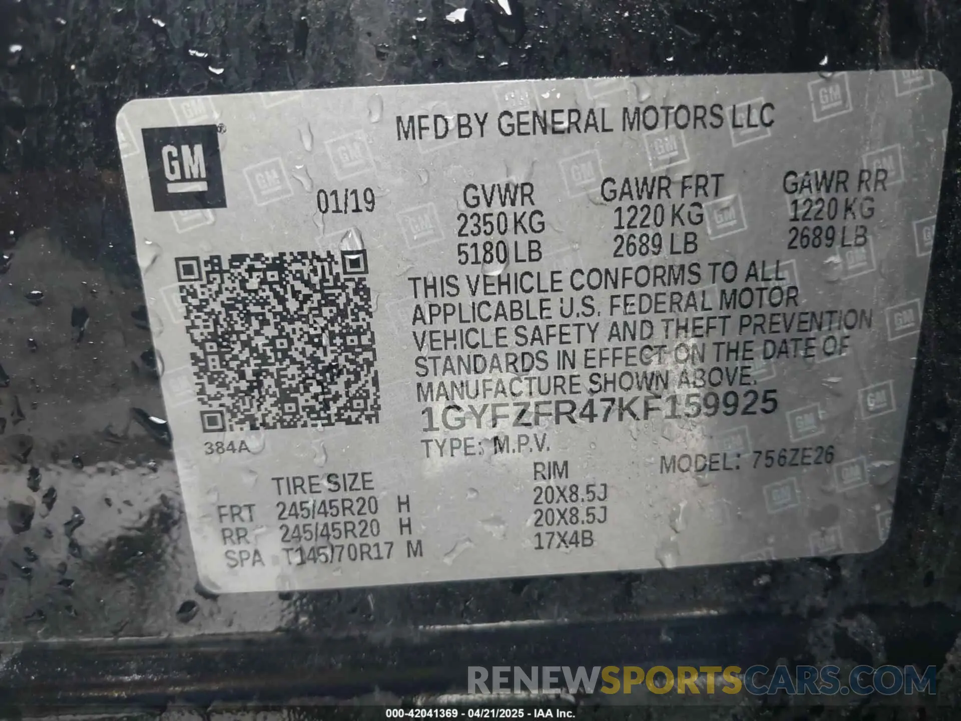 9 Photograph of a damaged car 1GYFZFR47KF159925 CADILLAC XT4 2019