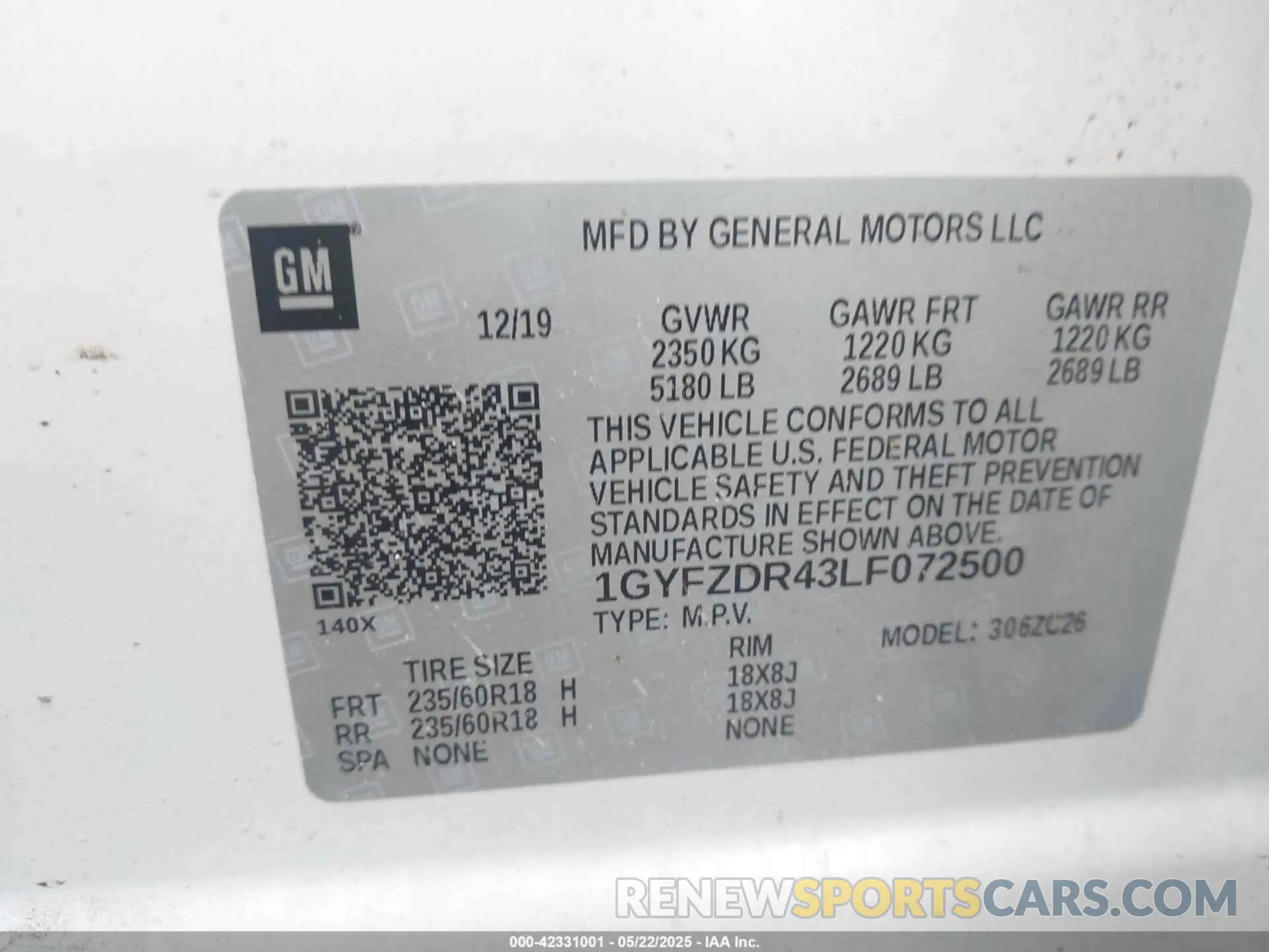 9 Photograph of a damaged car 1GYFZDR43LF072500 CADILLAC XT4 2020