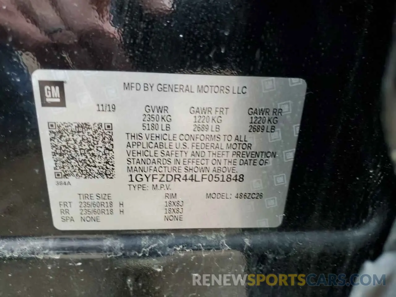 13 Photograph of a damaged car 1GYFZDR44LF051848 CADILLAC XT4 2020