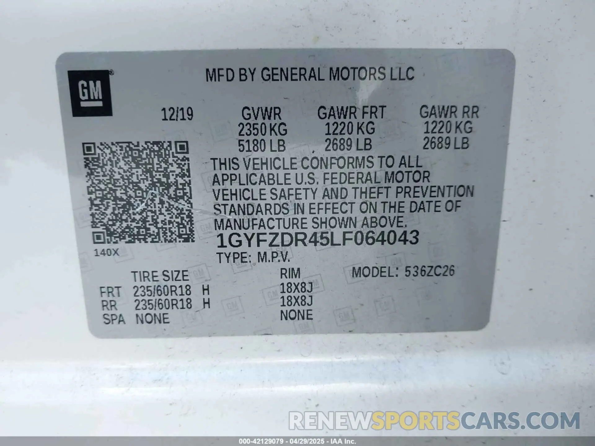 9 Фотография поврежденного автомобиля 1GYFZDR45LF064043 CADILLAC XT4 2020