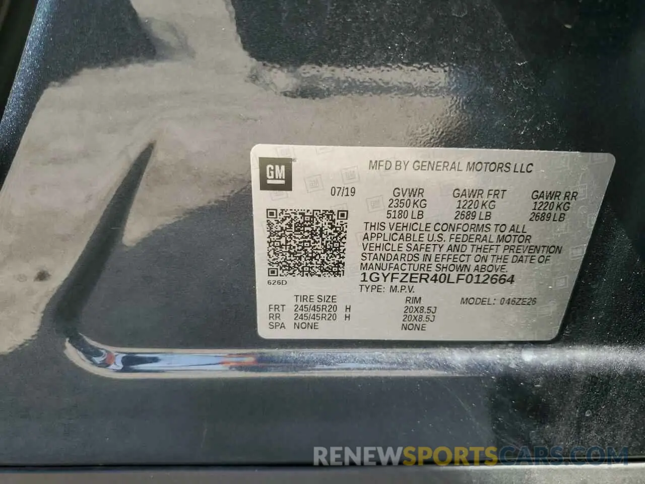 13 Фотография поврежденного автомобиля 1GYFZER40LF012664 CADILLAC XT4 2020