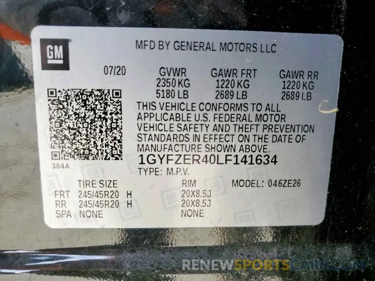 13 Photograph of a damaged car 1GYFZER40LF141634 CADILLAC XT4 2020