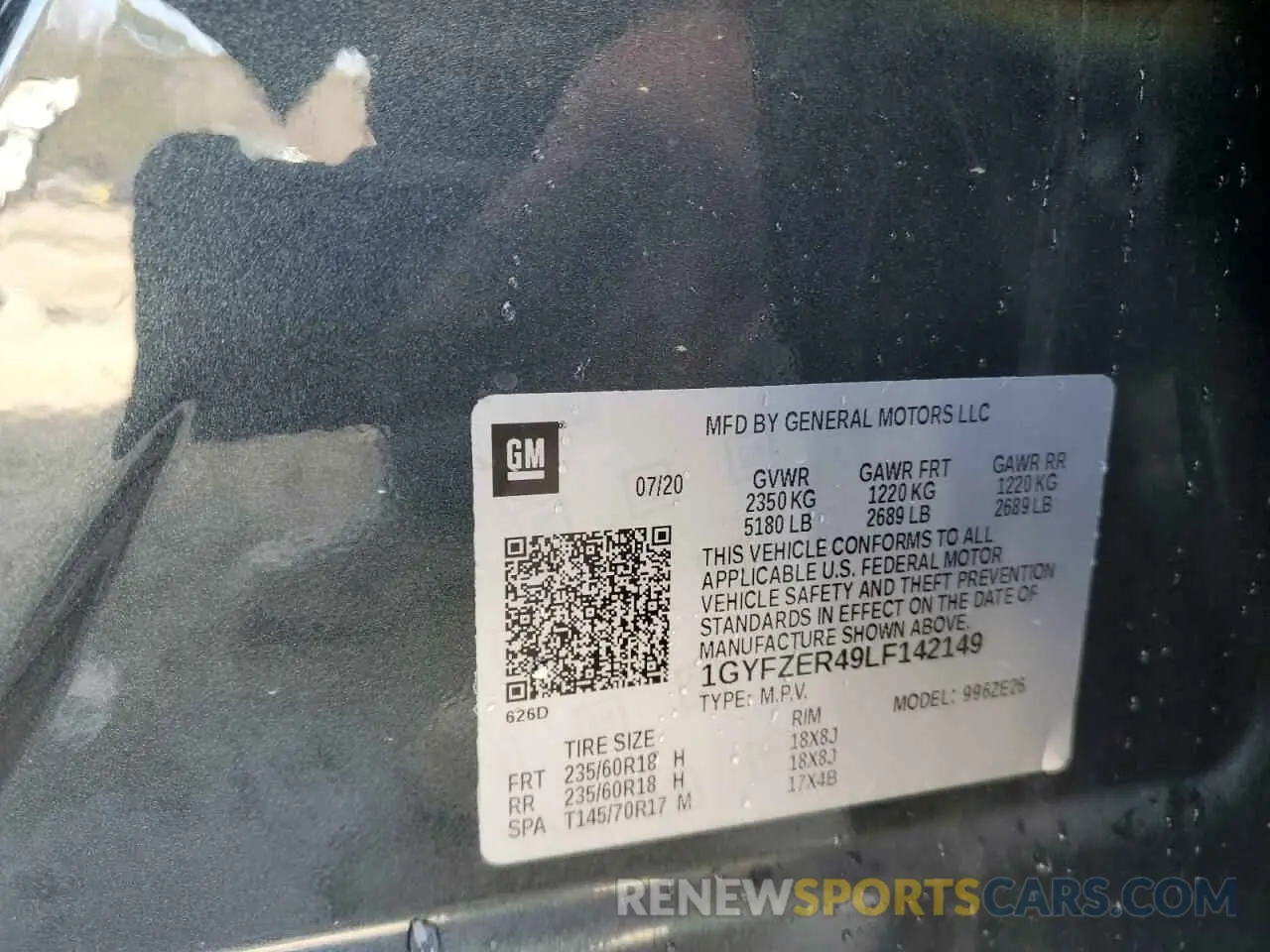 13 Фотография поврежденного автомобиля 1GYFZER49LF142149 CADILLAC XT4 2020