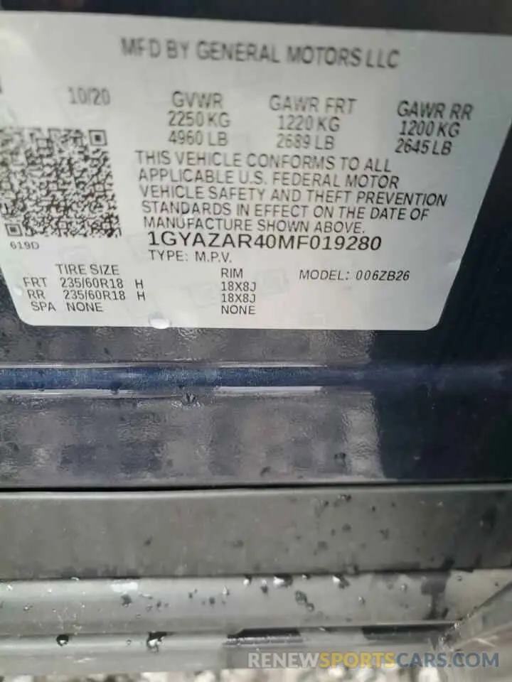 13 Photograph of a damaged car 1GYAZAR40MF019280 CADILLAC XT4 2021