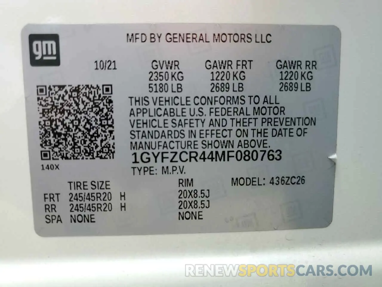 14 Фотография поврежденного автомобиля 1GYFZCR44MF080763 CADILLAC XT4 2021