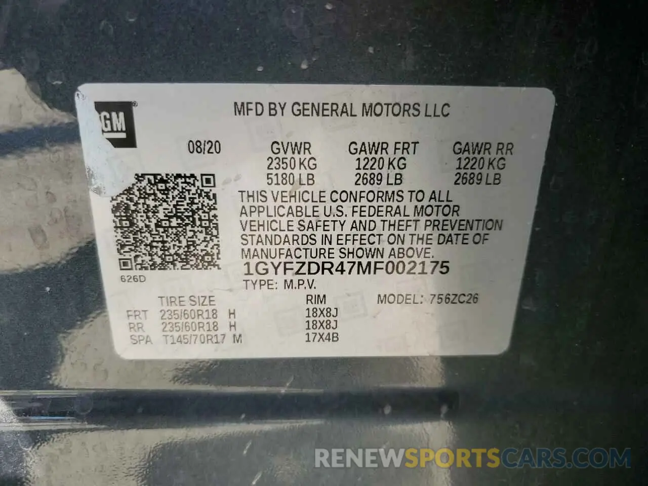 16 Photograph of a damaged car 1GYFZDR47MF002175 CADILLAC XT4 2021