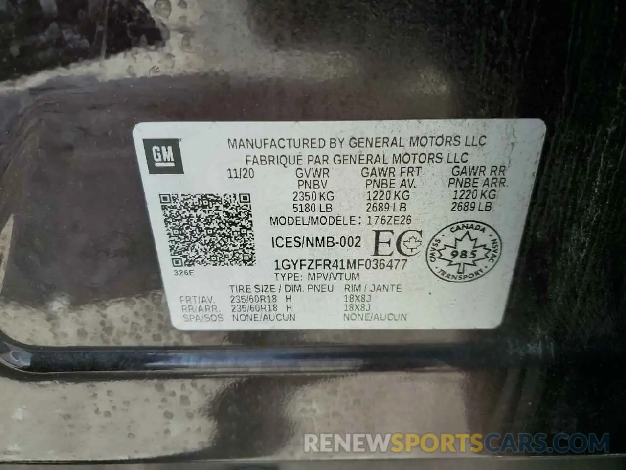 12 Фотография поврежденного автомобиля 1GYFZFR41MF036477 CADILLAC XT4 2021