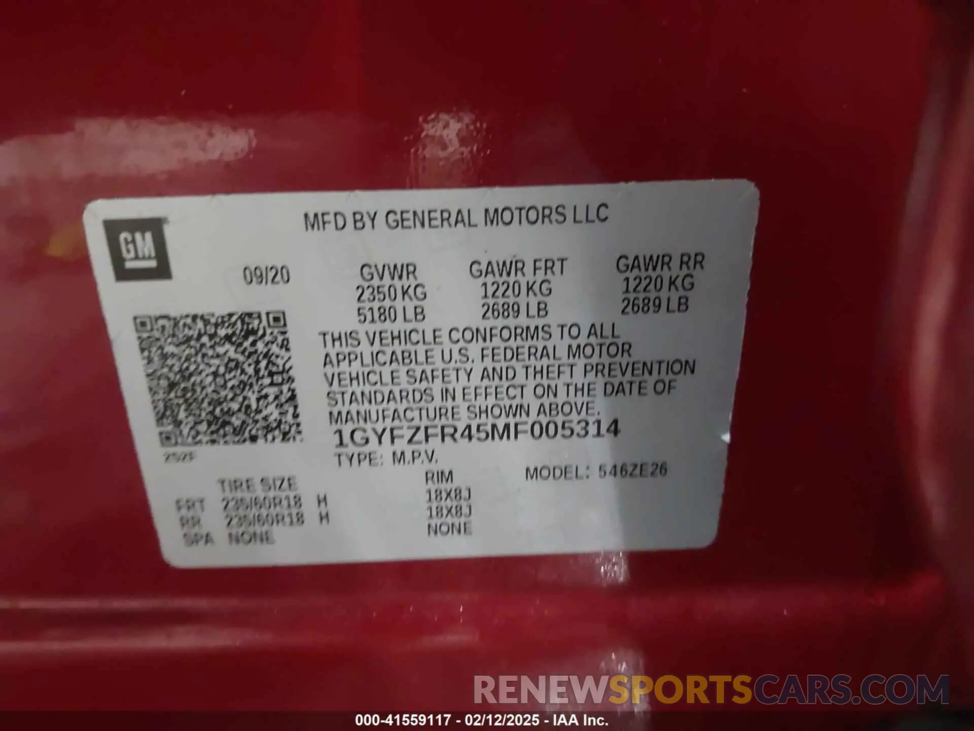 9 Фотография поврежденного автомобиля 1GYFZFR45MF005314 CADILLAC XT4 2021